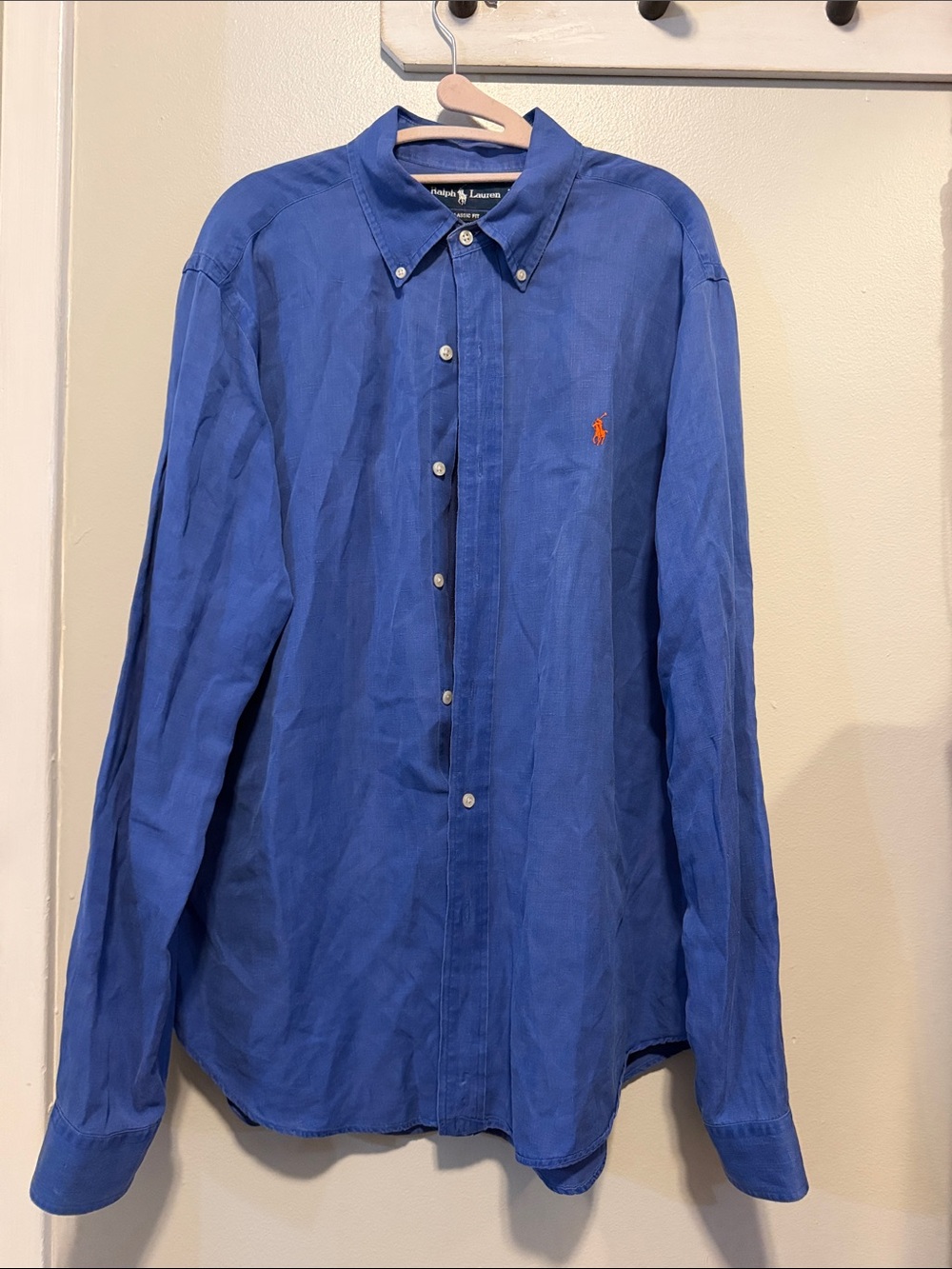Ralph Lauren Men’s Classic Fit Button Down Silk/ Linen Blend